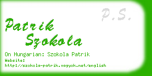 patrik szokola business card